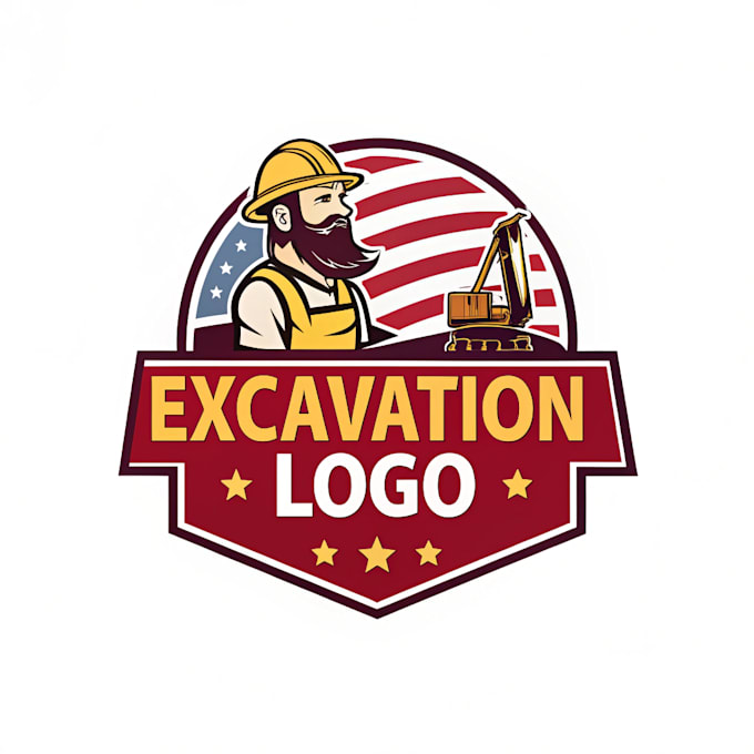 professional excavation and construction logo design