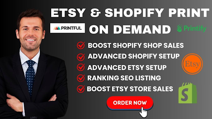 set up your profitable etsy, shopify print on demand store with printify, more