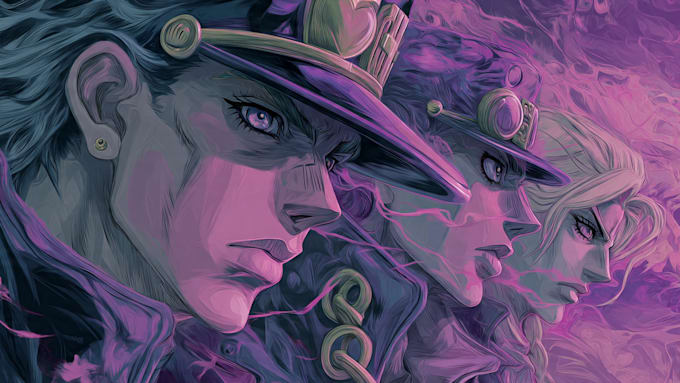 create a custom jojo bizarre adventure inspired artwork