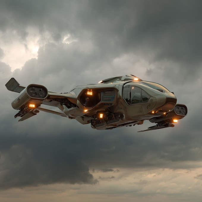 draw high quality spaceship concept