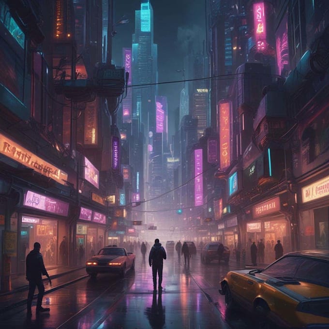 create stunning sci fi city illustrations and futuristic