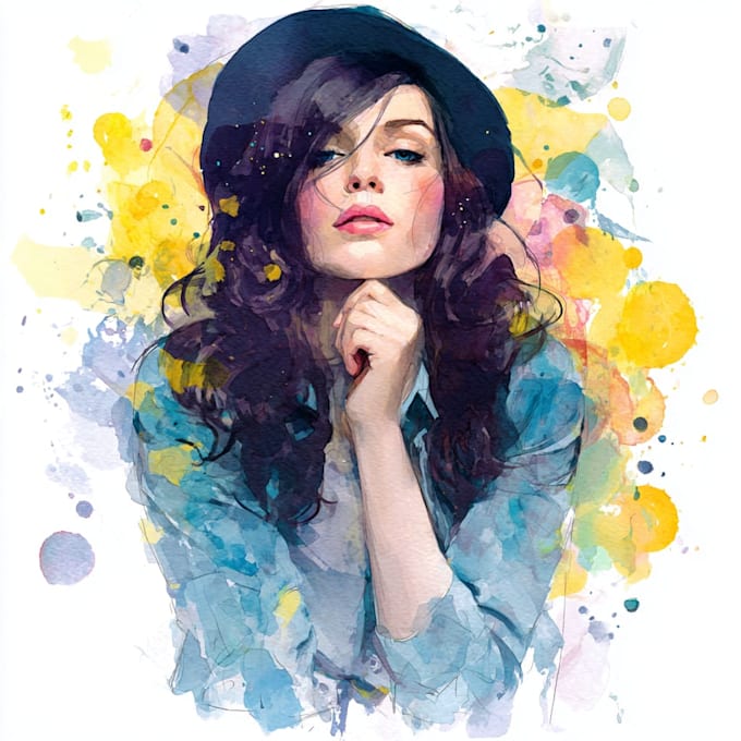 create a custom watercolor portrait illustration