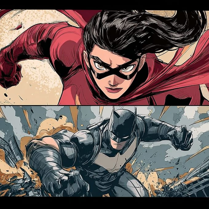 do comic book illustration, superhero comic strip