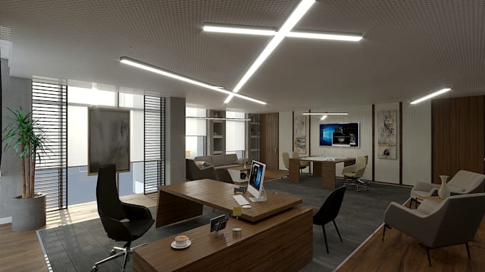 3d architectural plan house interior scandinavian design office interio ...