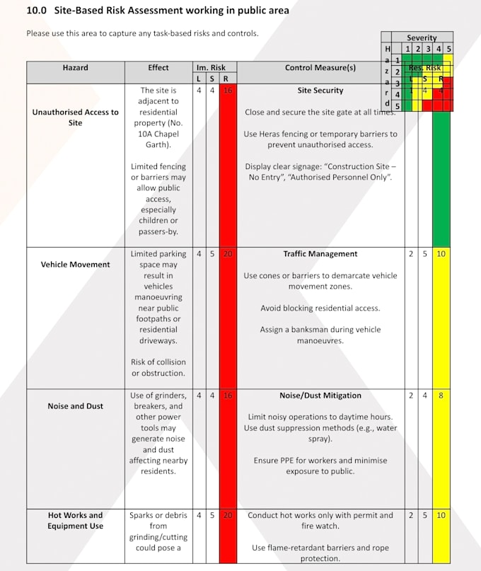 provide health and safety documentation