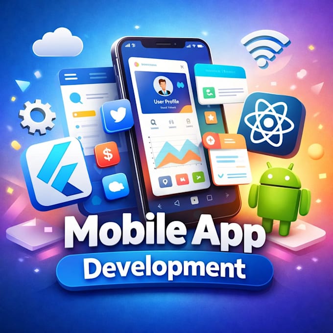 develop flutter, react native and android crossplatform mobile apps