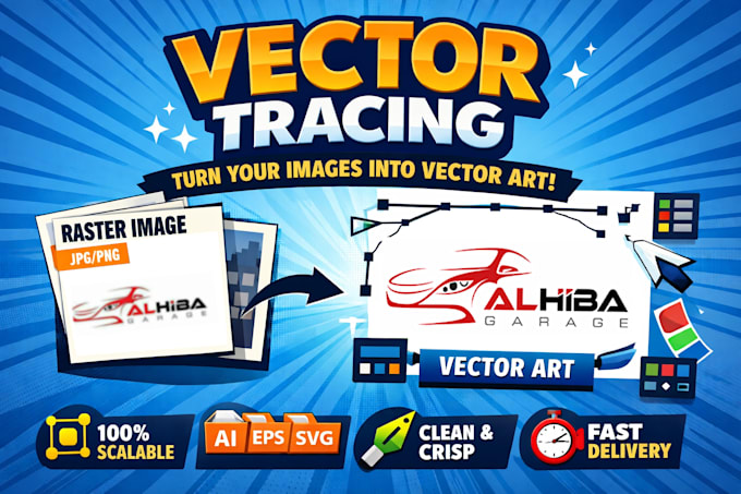 vector tracing, convert image to vector, redraw logo