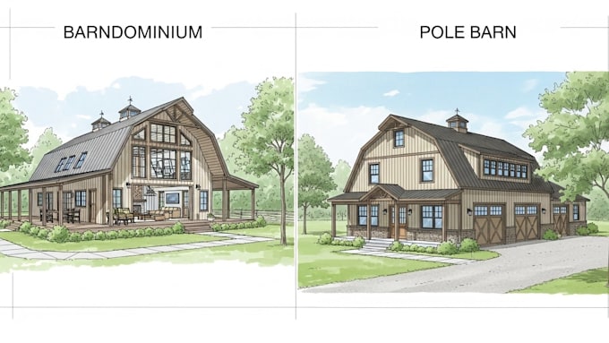 Create detailed barndominium, pole barn house plans with high quality ...