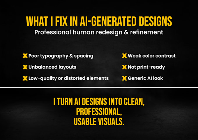 professionally redesign and refine your ai generated design