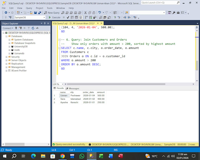 write simple sql queries for your database