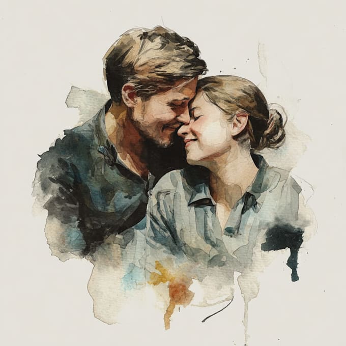create a watercolor family portrait
