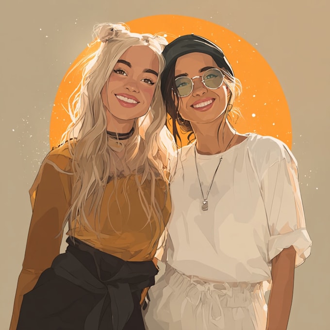 draw a watercolor and friendship portrait