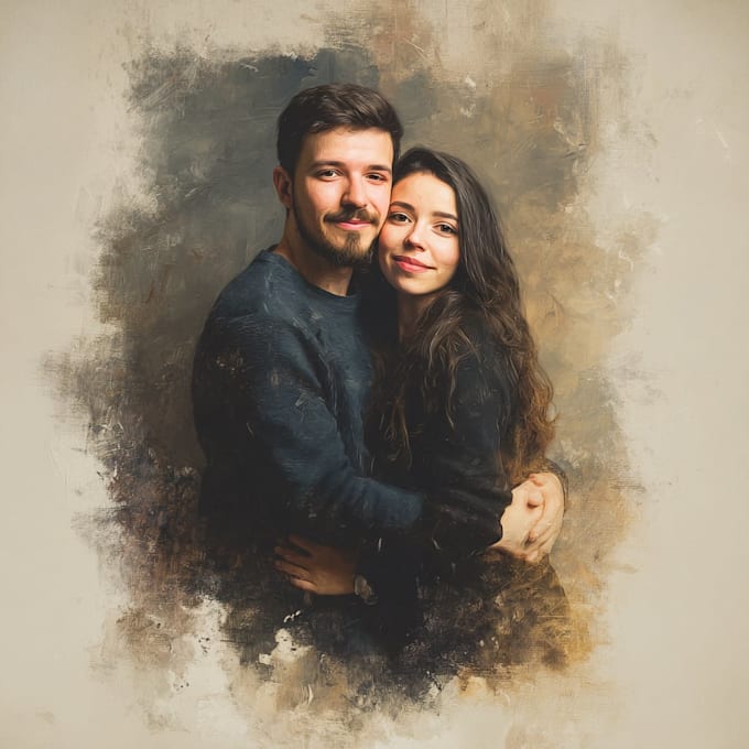 paint custom couple portrait
