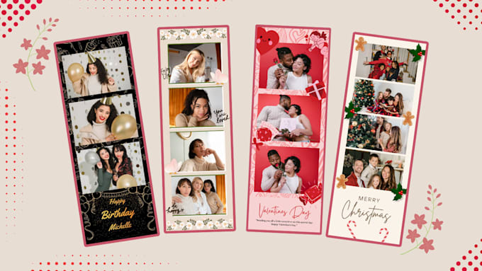 design personalize photo booth template and 360 overlay