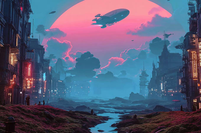 create futuristic sci fi art for novels, covers