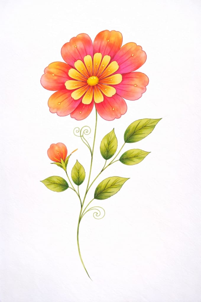draw hand drawn pencil floral illustration
