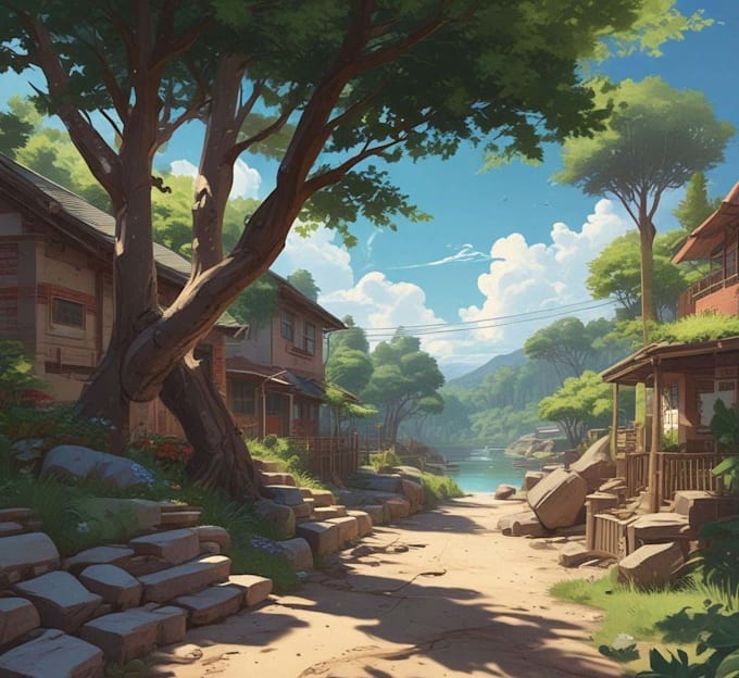 draw vtuber background in anime style