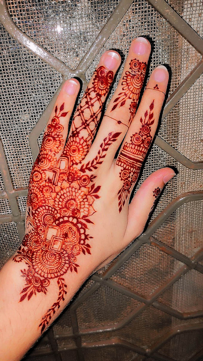 hand drawn mehndi, embroidery and handwritten notes