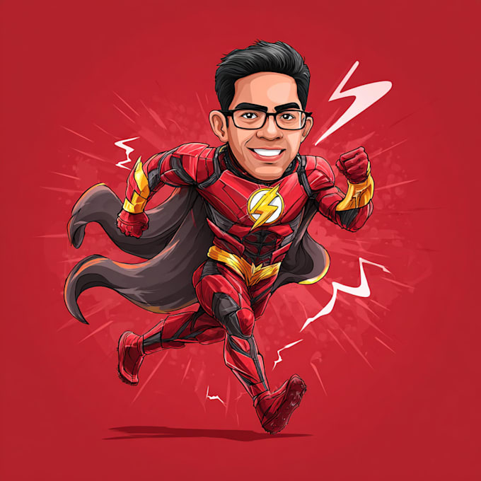 draw premium superhero caricature character
