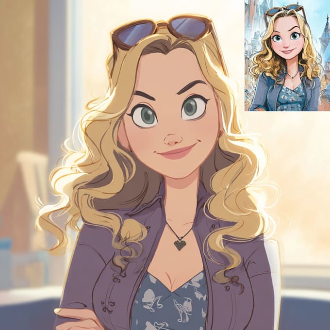 disney style cartoon portrait