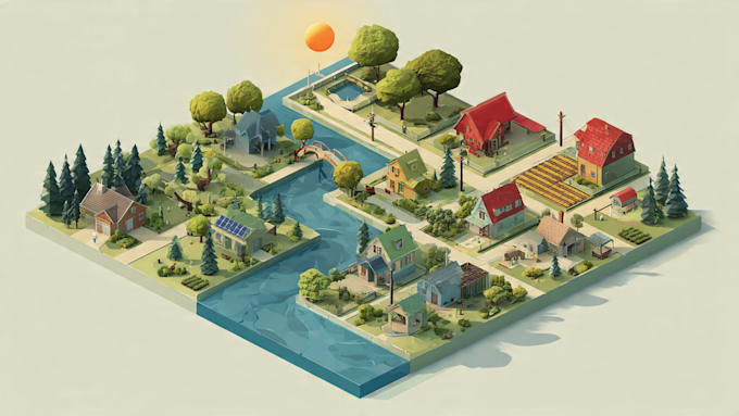 design vector or isometric map illustration