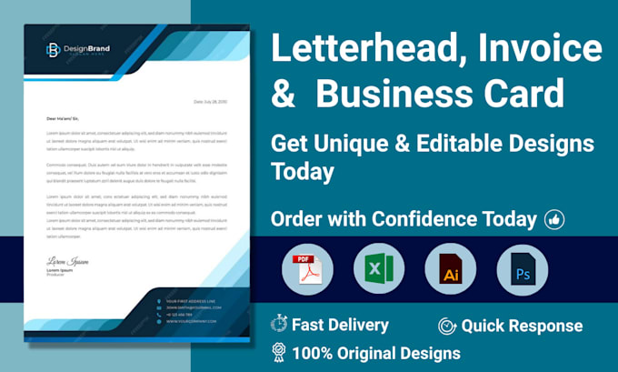 create professional editable letterhead invoice and business card templates