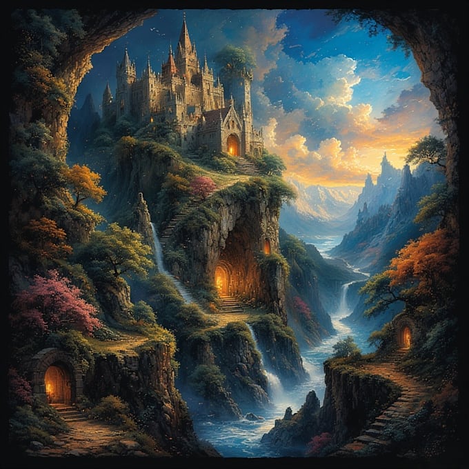 digitally paint fantasy landscape