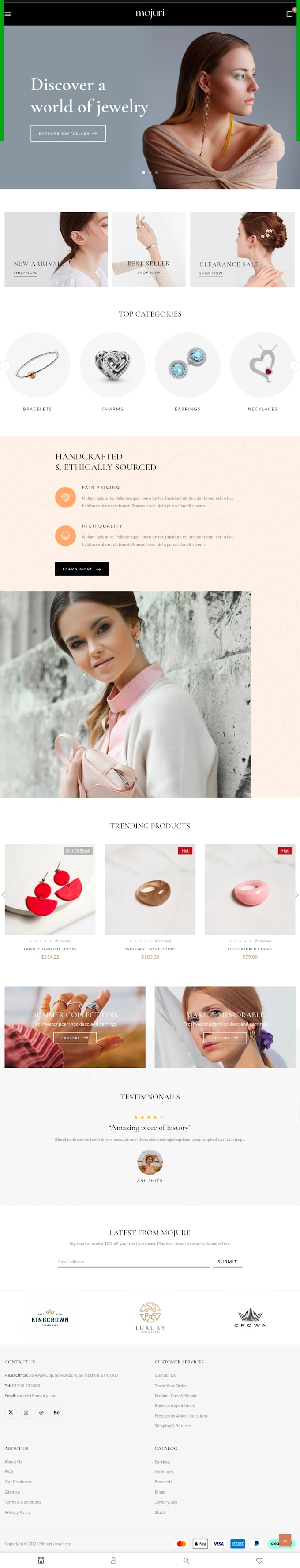 build jewelry store woocommerce website
