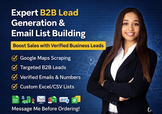 do expert b2b lead generation, google maps scraping,email list building
