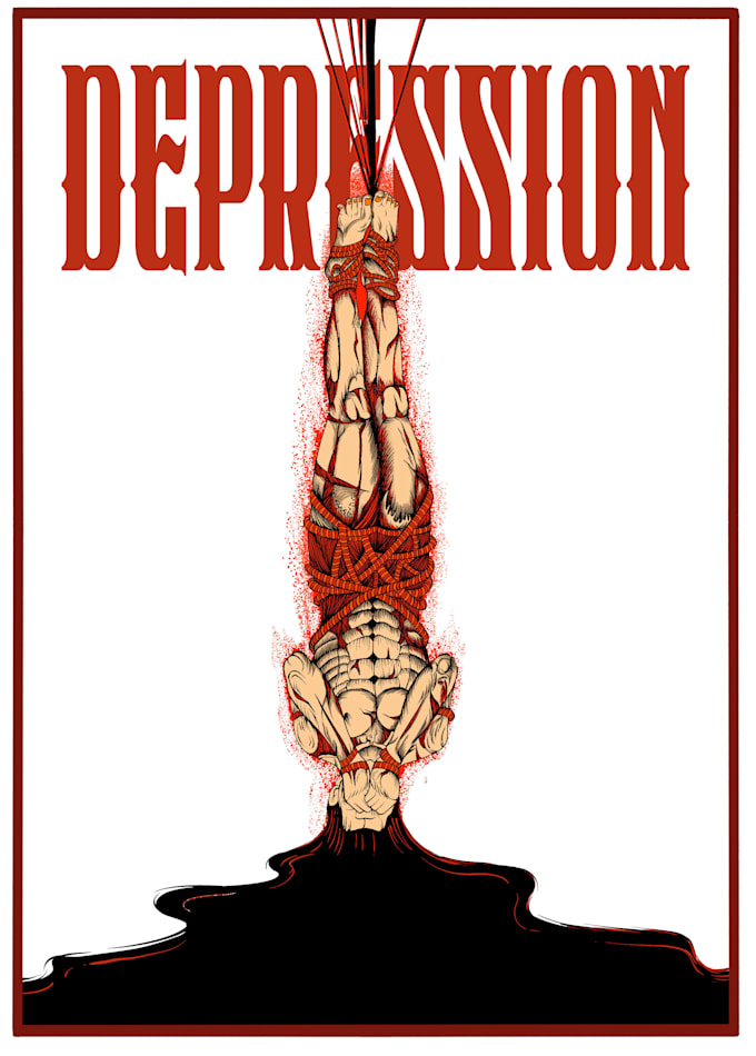 do awesome artwork for dark art, depression illustration