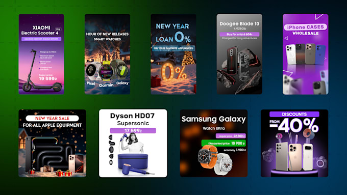 design high converting electronics ads and web banners for ecommerce