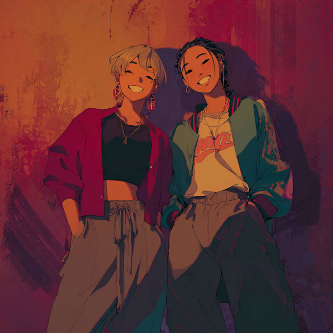 make character logo and friendship portrait