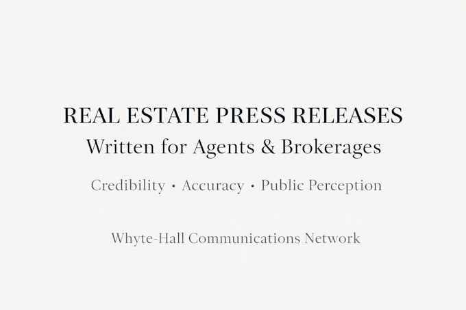 write your real estate press releases
