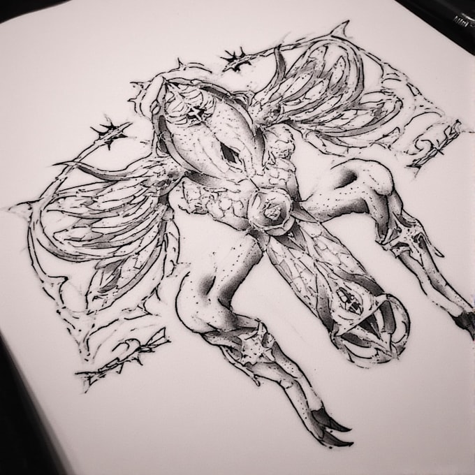 custom an abstract black tattoo design