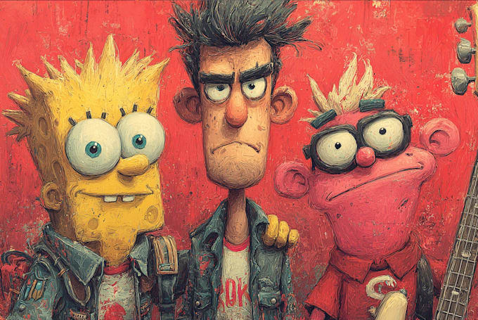 make an crazy cartoon for your pop punk album,single cover