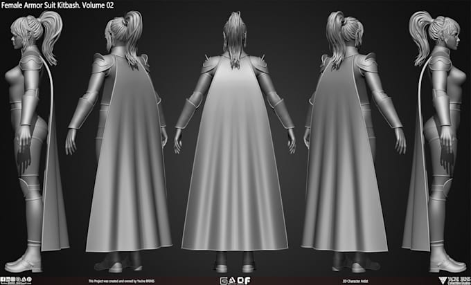 sculpt 3d armor suit for characters