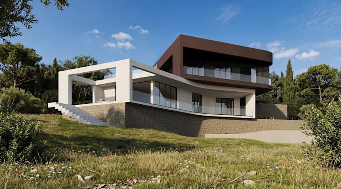 redesign 3d exterior visualization, house villa interior exterior layout render