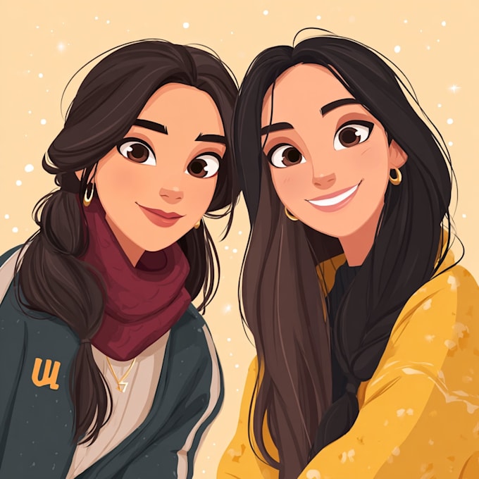 create character logo and friendship portrait