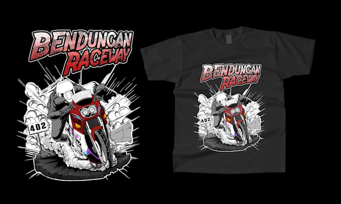 draw custom motorcycle design for tshirt or merchandise