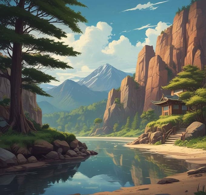 draw anime, game ,visual novel and background in anime style