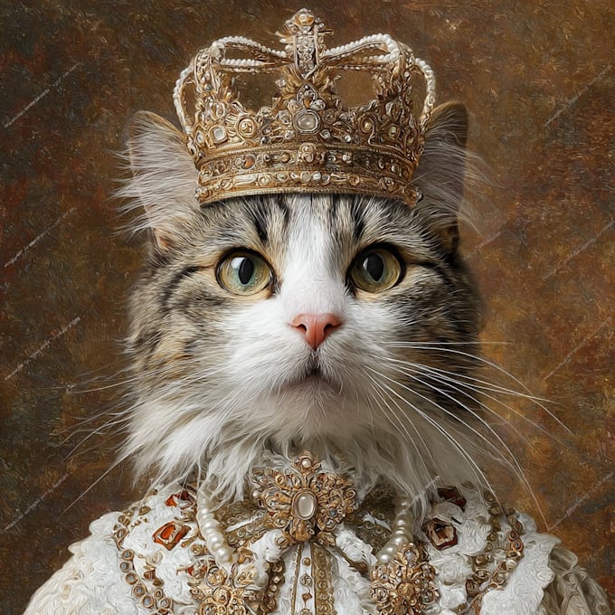 create custom royal pet portrait in high quality