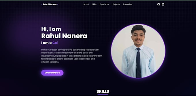 design and develop a modern responsive personal portfolio website