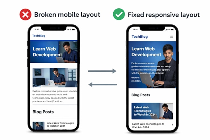 fix mobile responsiveness and CSS layout issues in your website