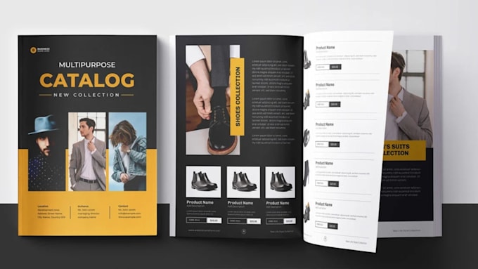canva design product catalog, sell sheet, lookbook, catalogue, magazine design