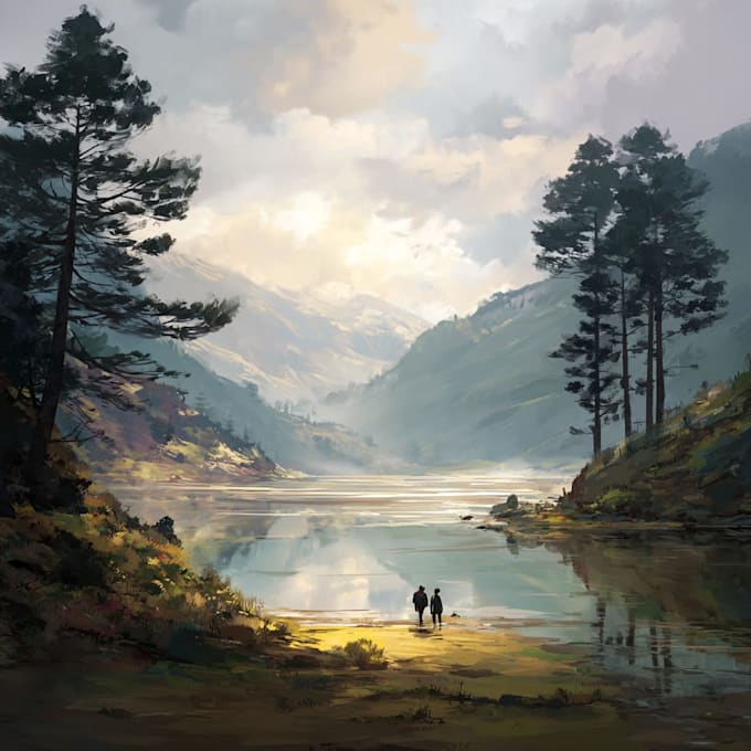 the landscape illustration or concept art