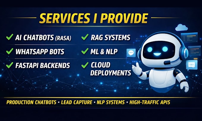 build a production ready ai chatbot using python, rasa or fastapi, docker