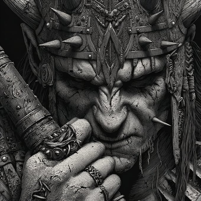 draw dark metal art illustration
