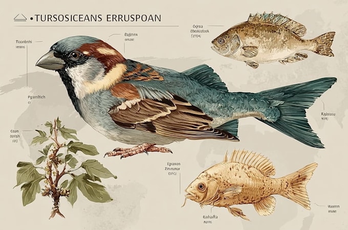 draw scientific animals, plants or encyclopedia illustration