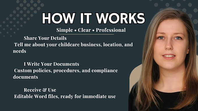write childcare policies and procedures, compliance documents and forms