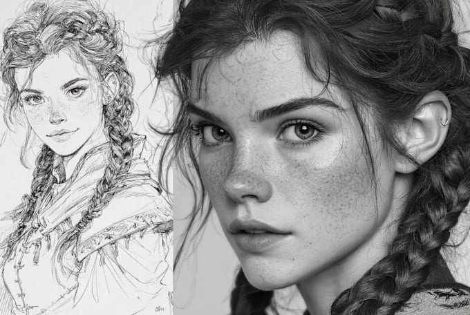 draw anime, realistic portrait or dnd character